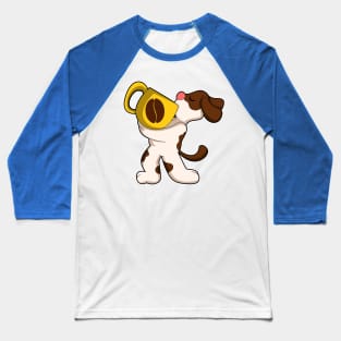 Dog with Cup of Coffee Baseball T-Shirt